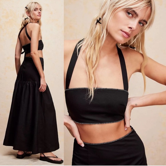 NWT Free People Hansen & Gretel Moonstruck Two Piece Set Top Skirt Embellished - Picture 4 of 10